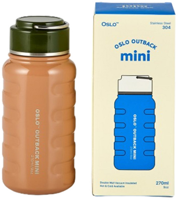 오슬로 초경량 아웃백 미니 스텐 텀블러, 브라운, 270ml, 1개