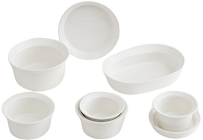 에라토 이비티 신혼 도자기 2인 그릇 10p 세트, 1세트, 6종, 화이트