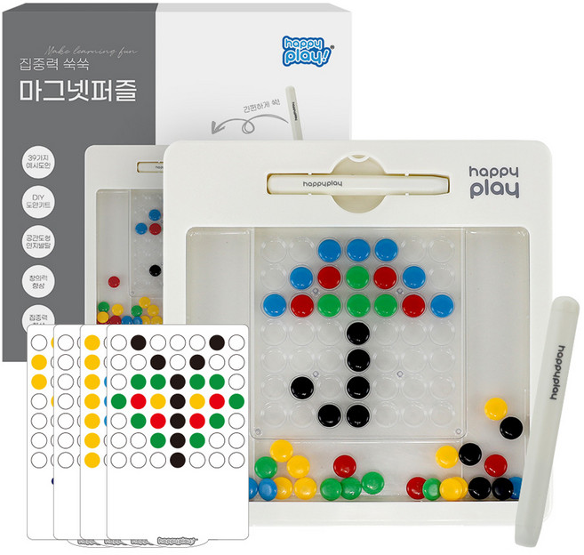 해피플레이 유아용 집중력쑥쑥 마그넷 퍼즐, 화이트, 1개