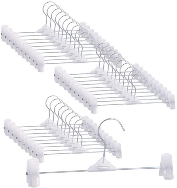 마켓플랜 라이닝 집게 바지걸이, 화이트, 30개