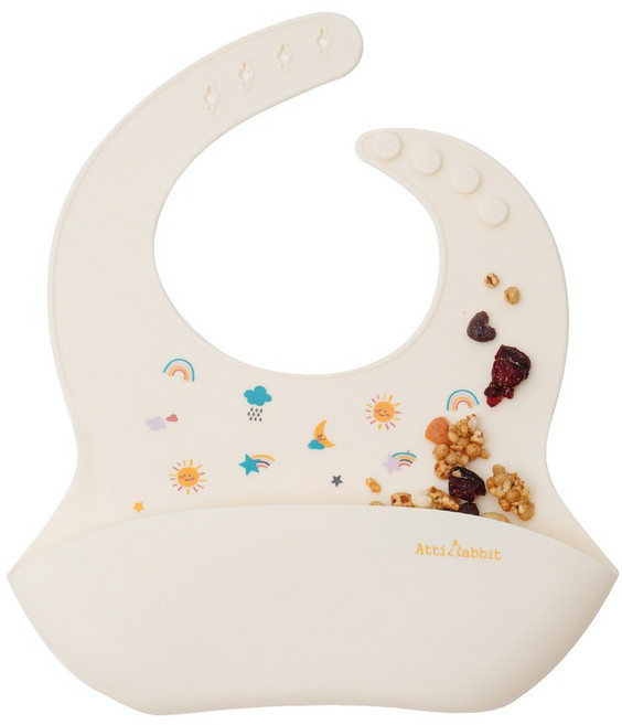 아띠래빗 실리콘 턱받이, 크림바닐라, 1개입, 1개
