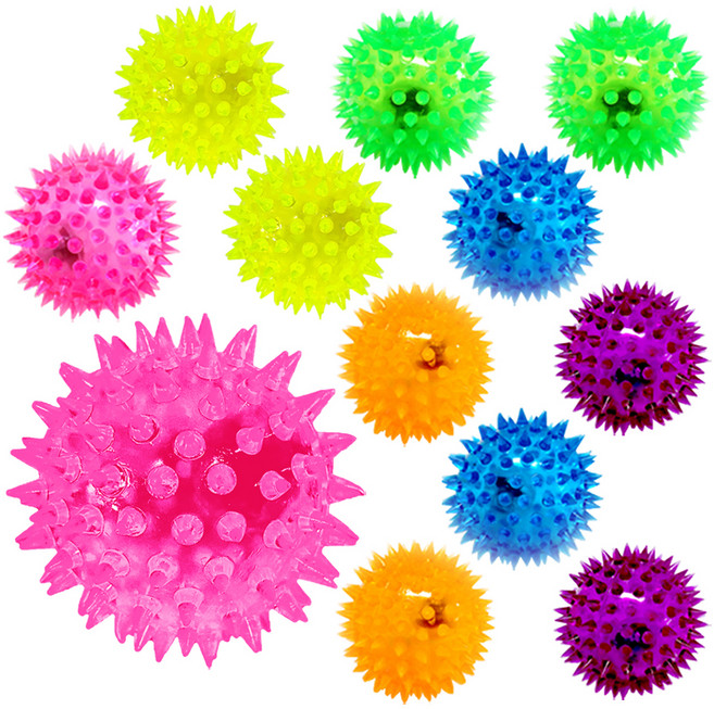 아가플러스 소리나는 반짝 LED 탱탱 성게볼 12p, 랜덤 발송, 1세트