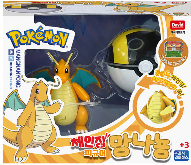 데이비드토이 포켓몬스터 체인징 피규어 망나뇽, 1개