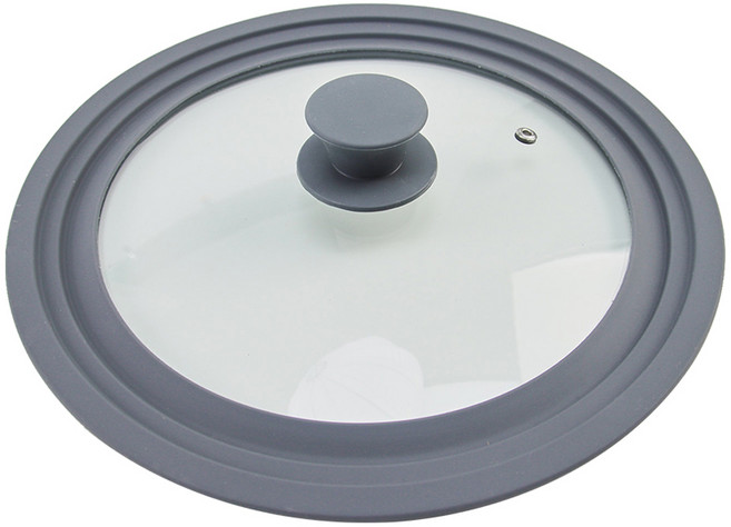 키친구 3단 실리콘 유리 냄비 호환 프라이팬 덮개 중, 28cm, 1개