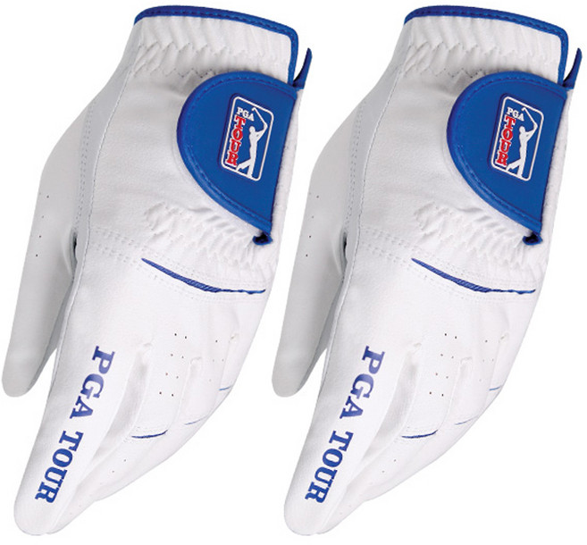 PGA투어 남성용 합피 맥스 플렉스 골프장갑 왼손용, 화이트, 2개