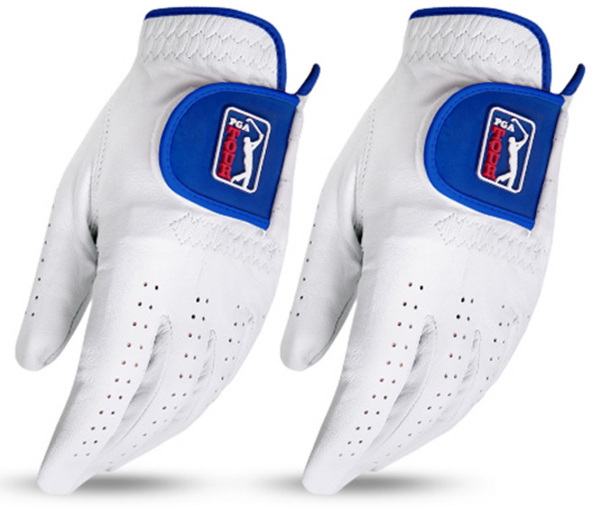 PGA투어 남성용 양피 맥스 프로 골프장갑 왼손용, 화이트, 2개