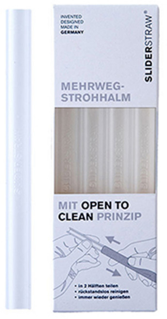 슬라이드스트로우 다회용 빨대 숏 투명, 4개입, 1개