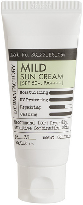 더마팩토리 무기자차 마일드 편백수 선크림 SPF50+ PA++++, 30g, 1개