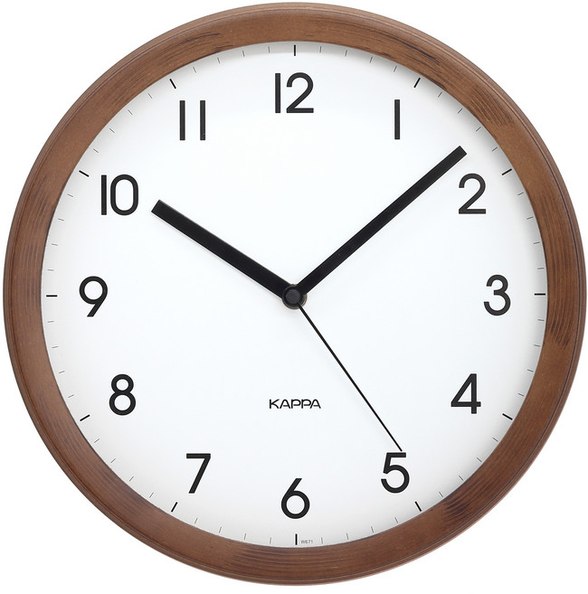 KAPPA 빈티지 우든 프레임 벽시계 중형, 브라운