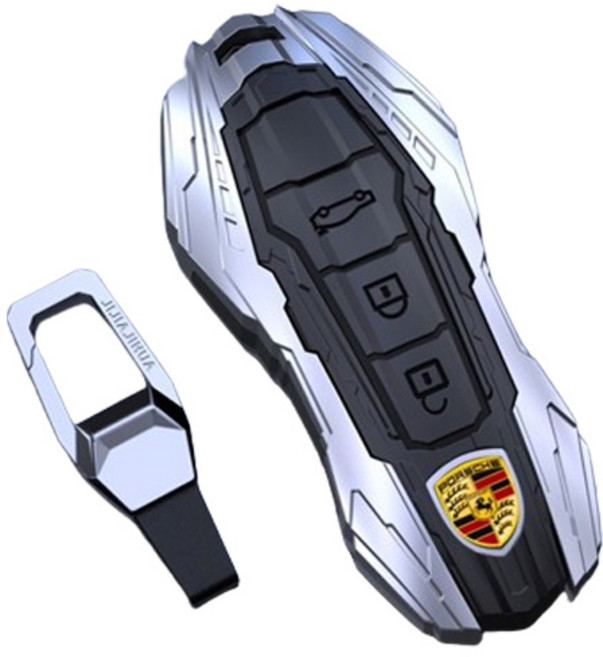 크로니클 3세대 탱크라인 포르쉐 전용 메탈 스마트 키케이스, A형 실버