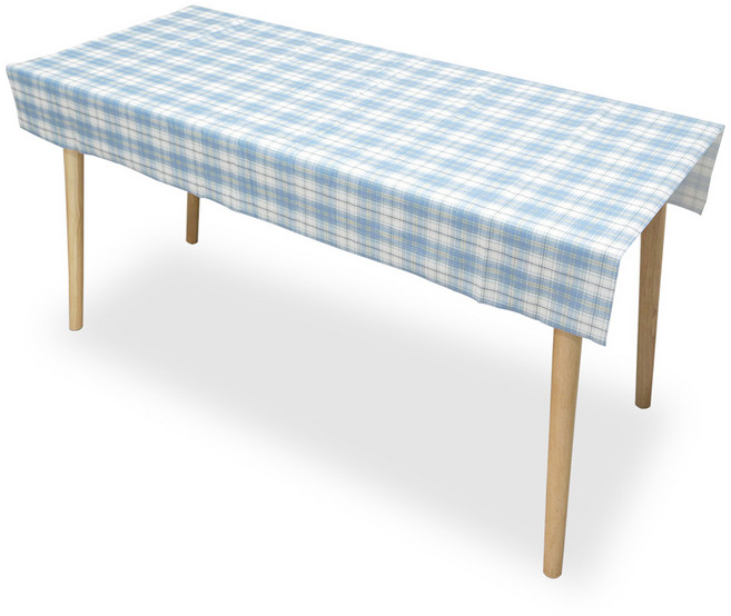 벅703 체크무늬 식탁보 2~4인용, 스카이