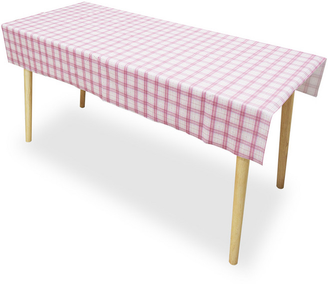 벅703 체크무늬 식탁보 2~4인용, 핑크