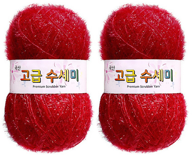 yarna 고급 수세미 뜨개실, 108 레드, 2개