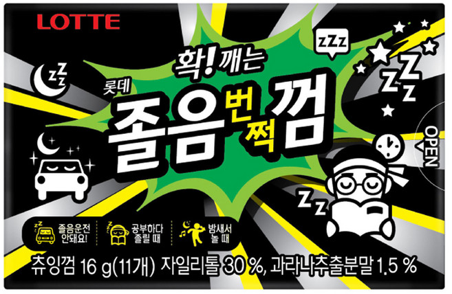 롯데웰푸드 졸음번쩍껌 코팅 오리지날, 16g, 12개