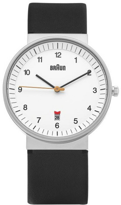 BRAUN 남성용 클래식 디터람스 가죽시계 BN0032WHBKG + 케이스