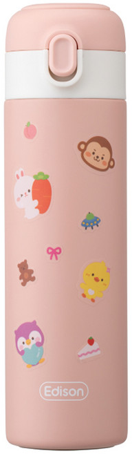 에디슨 원터치 키즈 텀블러, 핑크, 350ml, 1개
