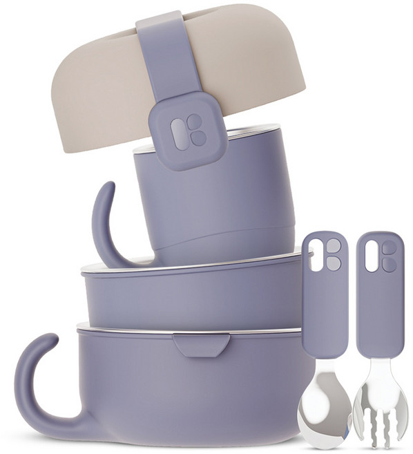 마더케이 허그 스테인리스 식기 세트, 퍼플블루, 식기 7종, 1세트