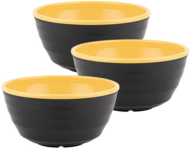 이지앤프리 한끼면기 기능성 우동기 라면그릇, 옐로우, 3개