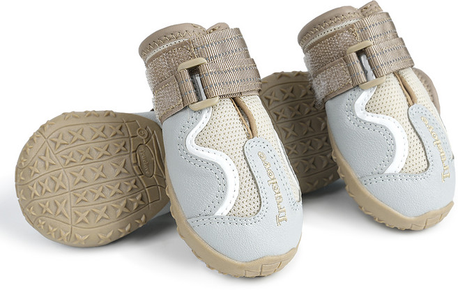 트루러브 강아지 더블스트랩 신발 4p 세트, 실버카키, 1세트