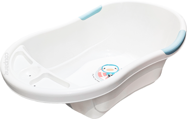 PUKU 藍色企鵝 雙色浴盆, 水藍色, 1個