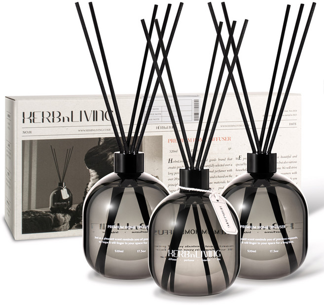 허브앤리빙 홈 디퓨저, 밤쉘, 520ml, 3개