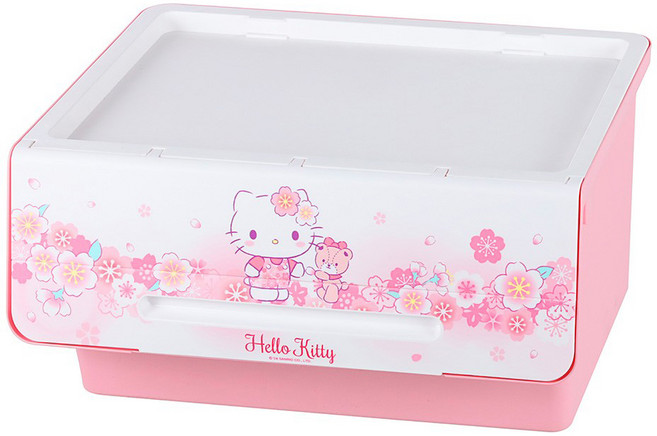 KEYWAY 聯府 直取收納箱, Kitty 白色 + 粉色, 1個