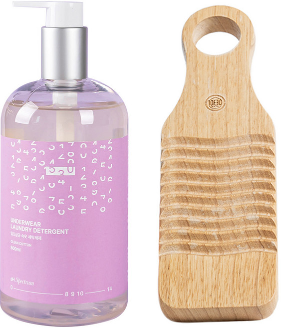 일오삼공 여성속옷 세탁세제 + 우드 미니 빨래판 세트, 1세트, 500ml