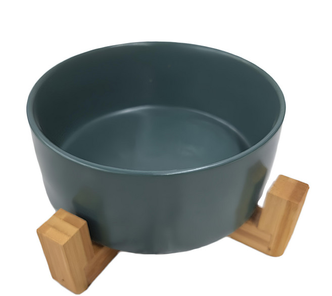 木架陶瓷碗 大, 綠色, 1個
