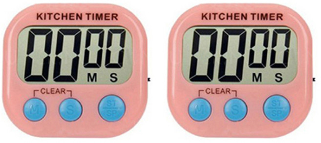 GUNU 요리조리 마그네틱 주방 타이머, 핑크, 2개