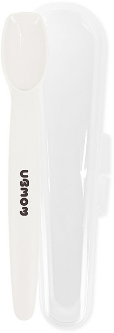 유비맘 실리콘 이유식 스푼 + 케이스 세트, 화이트, 1세트