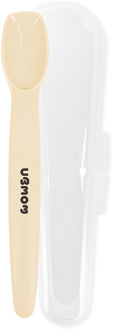 유비맘 실리콘 이유식 스푼 + 케이스 세트, 베이지, 1세트