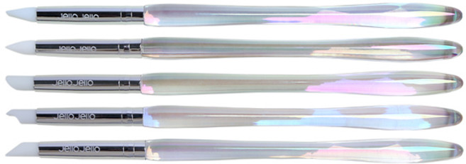 젤로젤로 네일 실리콘 파우더 브러쉬 매직툴 5종 세트, 홀로그램, 1세트