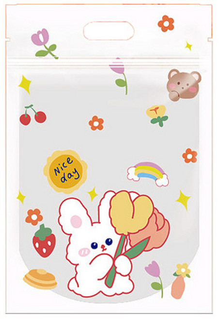 E Home Baking 手提拉鍊袋 花束兔子 1522, 1個, 50個