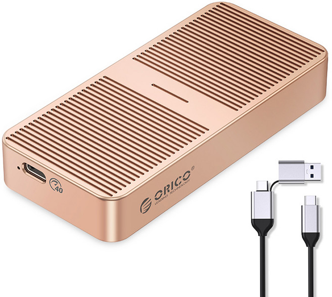 오리코 M.2 NVMe SSD 외장 하드 케이스 USB4 40Gbps M224C3-U4, M224C3-U4(골드), 1개