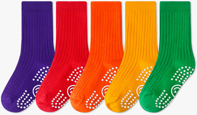 새실로 아동용 투데이 갑종 골지 긴목 양말 5족 세트