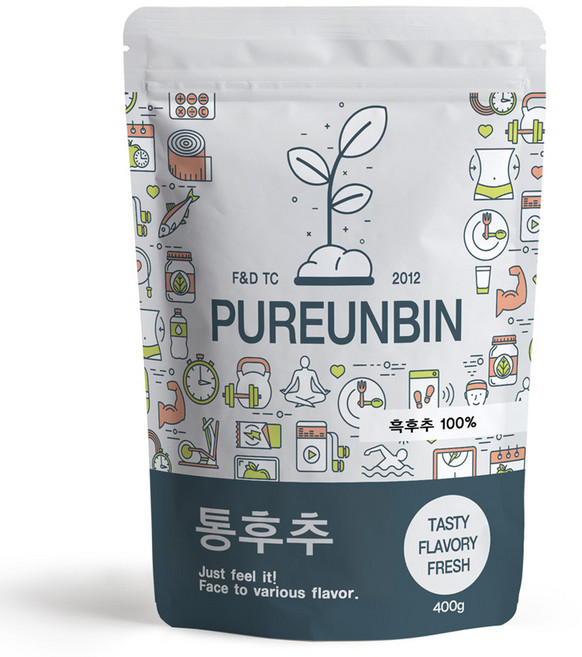 PUREUNBIN 整顆黑胡椒, 400g, 1個