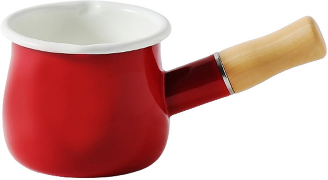 모다키친 인덕션 법랑 밀크팬 편수냄비, 10cm, 레드, 1개