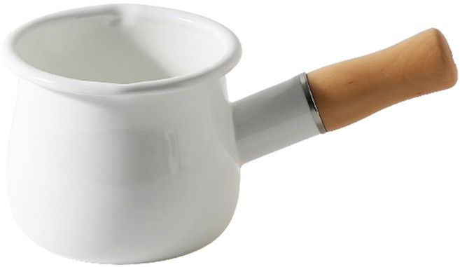 모다키친 인덕션 법랑 밀크팬 편수냄비, 10cm, 화이트, 1개