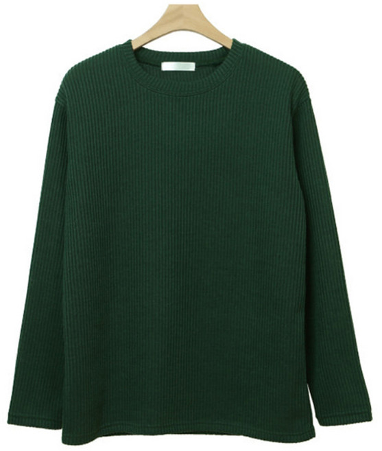 더액션 베이직 골지 라운드 티셔츠 T2793