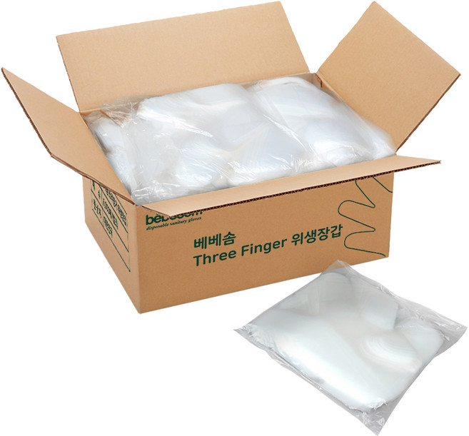 베베솜 쓰리핑거 위생장갑 벌크형, 1개, 6000개