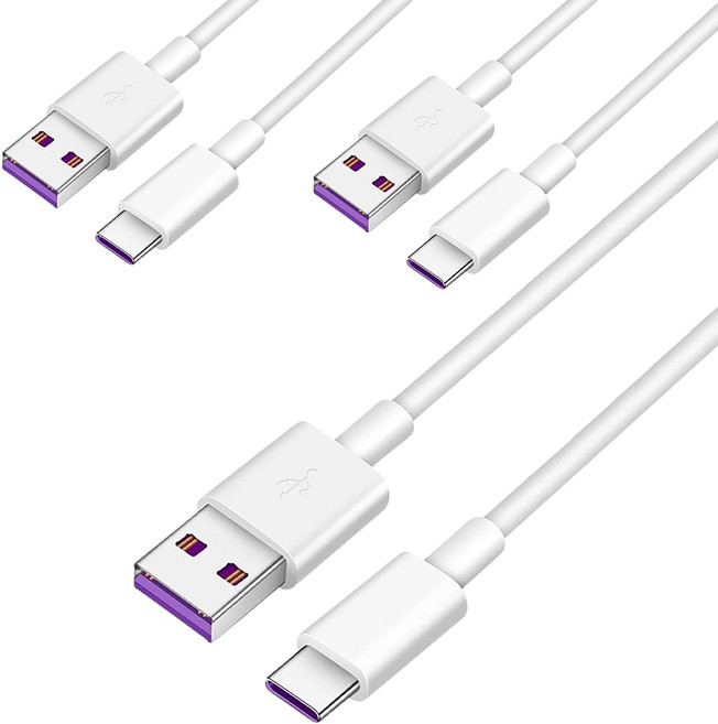 날다 A타입-C타입 스마트IG 충전 케이블, 50cm, 화이트, 3개