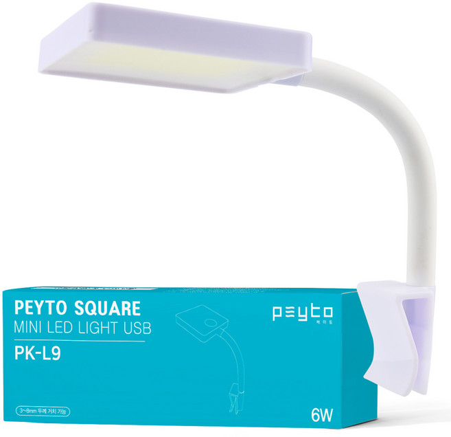 페이토 스퀘어라이트 미니 어항 조명 USB 타입 화이트 PK-L9, 1개
