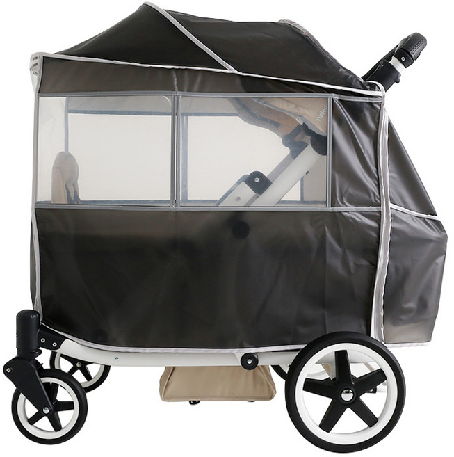 폼포라 디럭스 웨건 전용 레인커버, 무광 그레이, 1개