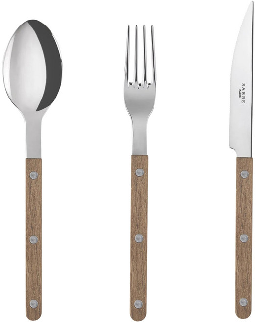 사브르 비스트로 샤이니 디너 커트러리 세트, 티크, 디너 스푼 + 디너 포크 + 디너 나이프, 1세트
