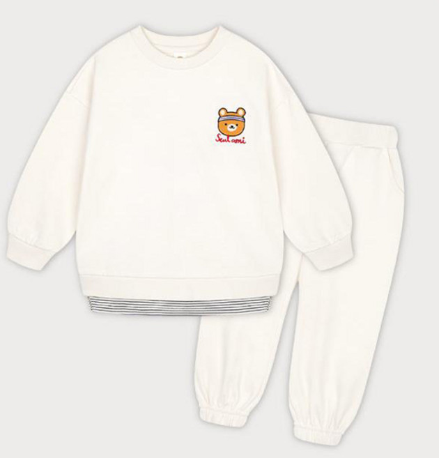 밀크마일 아동용 플레이 베어 레이어드 상하의 세트