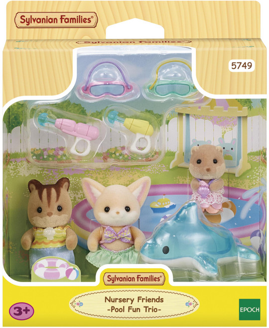 실바니안패밀리 단짝 아기친구들의 돌고래 물놀이 피규어 세트 5749, 1세트
