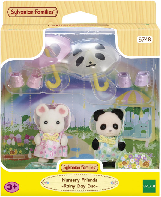 실바니안패밀리 단짝 아기친구들의 비오는 날 산책 피규어 세트 5748, 1세트