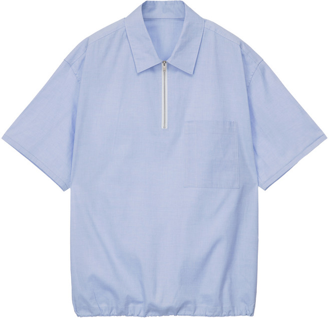 마인드브릿지 남성용 옥스포드 하프집업 오버핏 반팔 셔츠 MXWS3112