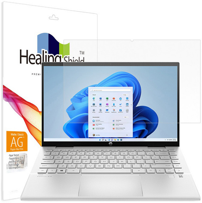 힐링쉴드 HP 파빌리온 X360 14-dy 항균 종이질감 블루라이트차단 액정보호필름, 1개