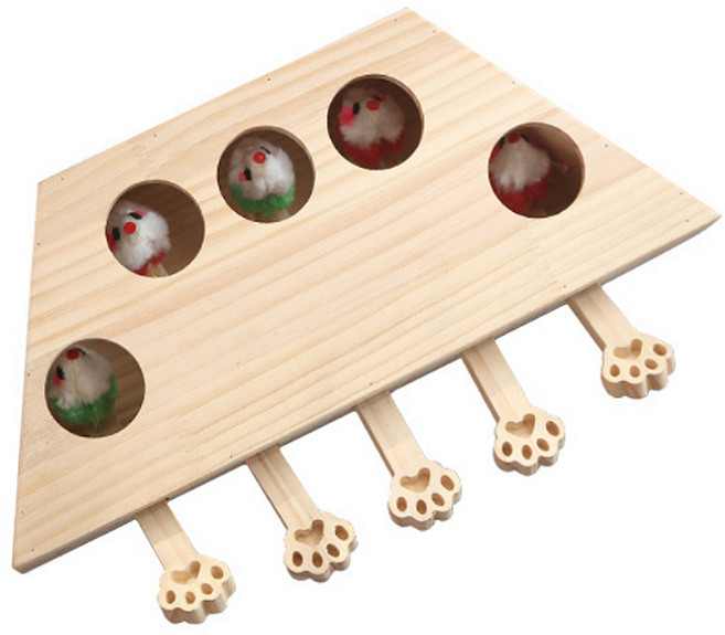 김멍냥 고양이 잡기 팝업 토이 두더지 다섯마리, 혼합색상, 1개